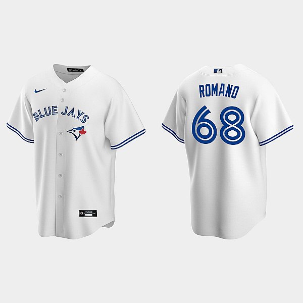 Men's Blue Jays #68 Jordan Romano White Replica Jersey