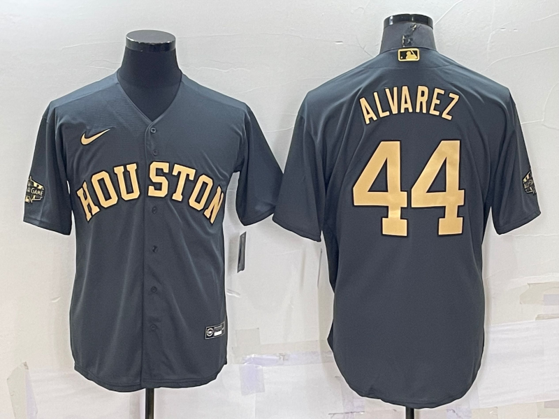 Men's Houston Astros #44 Yordan Alvarez Grey 2022 All Star Stitched Cool Base Nike Jersey