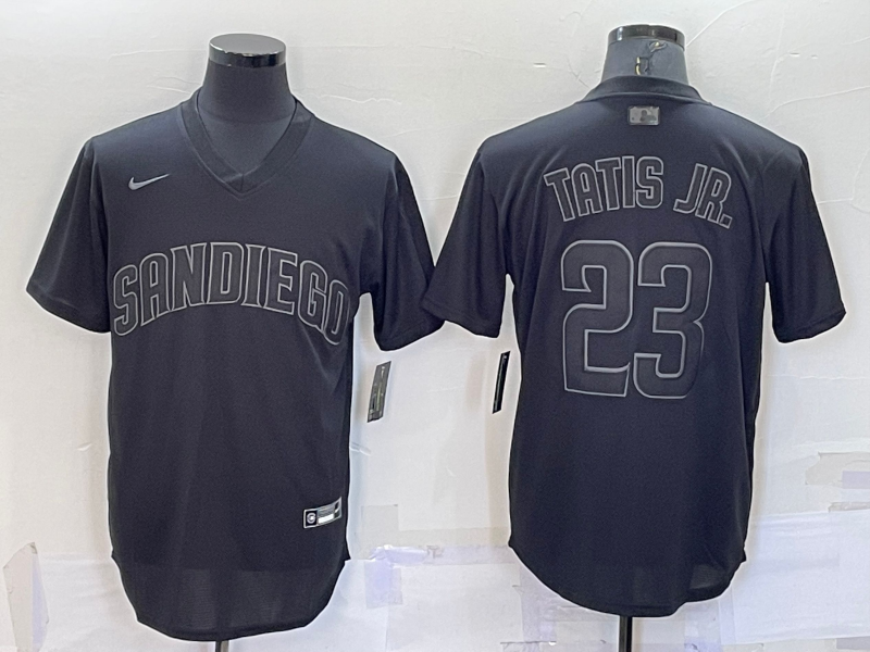 Men's San Diego Padres #23 Fernando Tatis Jr Black Pullover Turn Back The Clock Stitched Cool Base Jersey