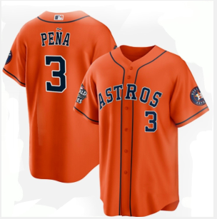 Men's Houston Astros #3 Jeremy Peña Orange 2022 World Series Home Stitched Baseball Jersey