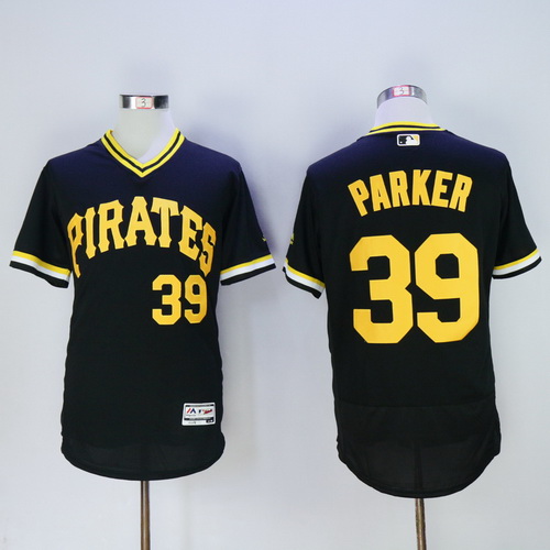 Men's Pittsburgh Pirates #39 Dave Parker Retired Black Pullover 2016 Flexbase Majestic Baseball Jersey