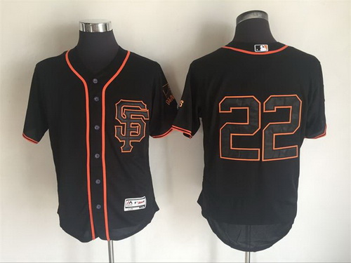 Men's San Francisco Giants #22 Will Clark Retired Black SF 2016 Flexbase Majestic Baseball Jerse