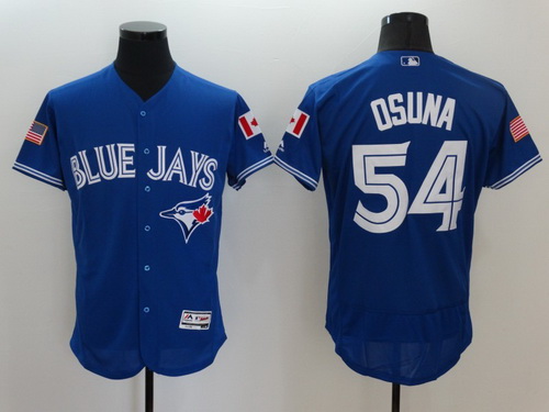 Men's Toronto Blue Jays #54 Roberto Osuna Royal Blue Fashion Stars & Stripes 2016 Flexbase Majestic Jersey