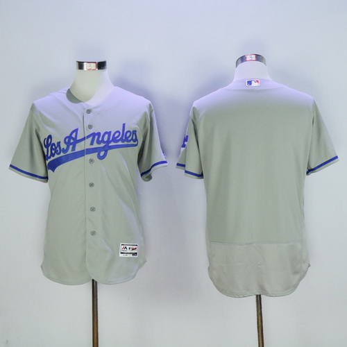 Men's Los Angeles Dodgers Blank Gray Road 2016 Flexbase Majestic Baseball Jersey