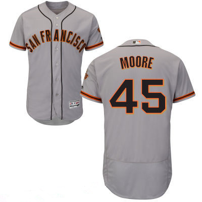 Men's San Francisco Giants #45 Matt Moore Gray Road 2016 Majestic Flex Base Stitched MLB Jersey