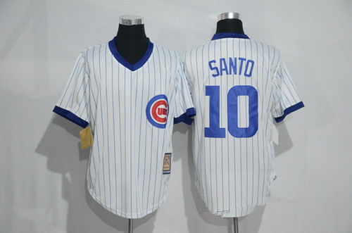 Men's Chicago Cubs #10 Ron Santo Stitched MLB 1988 Majestic Cool Base Cooperstown Collection Player Jersey