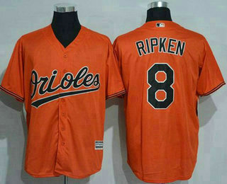 Men's Baltimore Orioles #8 Cal Ripken Orange New Cool Base Stitched MLB Jersey