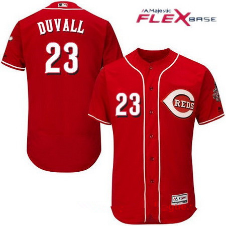 Men's Cincinnati Reds #23 Adam Duvall Red Stitched MLB Majestic Flex Base Jersey