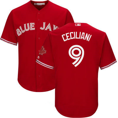 Men's Toronto Blue Jays #9 Darrell Ceciliani Red Stitched MLB 2017 Majestic Cool Base Jersey