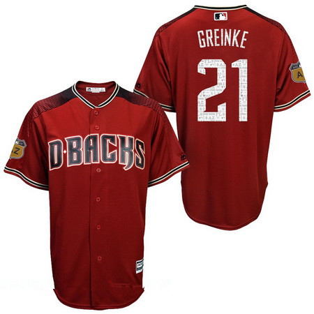 Men's Arizona Diamondbacks #21 Zack Greinke Red 2017 Spring Training Stitched MLB Majestic Cool Base Jersey