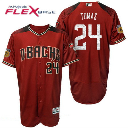 Men's Arizona Diamondbacks #24 Yasmany Tomas Red 2017 Spring Training Stitched MLB Majestic Flex Base Jersey