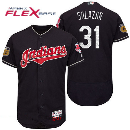 Men's Cleveland Indians #31 Danny Salazar Navy Blue 2017 Spring Training Stitched MLB Majestic Flex Base Jersey