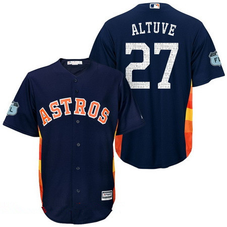 Men's Houston Astros #27 Jose Altuve Navy Blue 2017 Spring Training Stitched MLB Majestic Cool Base Jersey