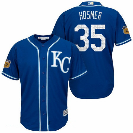 Men's Kansas City Royals #35 Eric Hosmer Royal Blue 2017 Spring Training Stitched MLB Majestic Cool Base Jersey