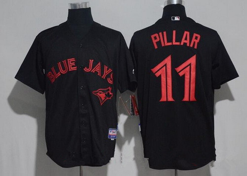 Men's Toronto Blue Jays #11 Kevin Pillar Lights Out Black Fashion Stitched MLB Majestic Cool Base Jersey