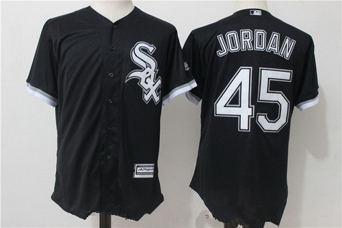 Men's Chicago White Sox #45 Michael Jordan Retired Black Stitched MLB Majestic Cool Base Jersey