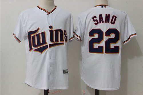 Men's Minnesota Twins #22 Miguel Sano White Home Stitched MLB Majestic Cool Base Jersey