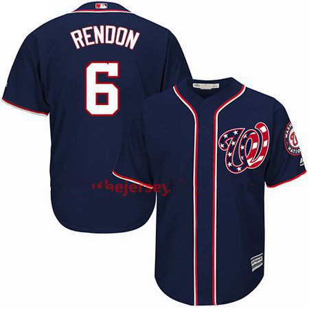 Men's Washington Nationals Cool Base#6 Authentic Anthony Rendon Navy Blue Majestic MLB Alternate Jersey