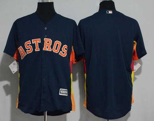 Men's Houston Astros Blank Navy Blue Stitched MLB Majestic Cool Base Jersey