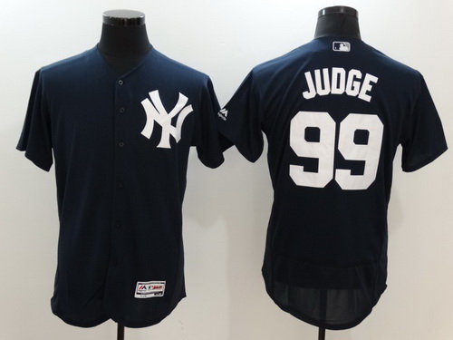 Men's New York Yankees #99 Aaron Judge Navy Blue Alternate Stitched MLB Majestic Cool Base Jersey