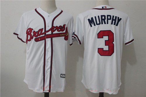 Men's Atlanta Braves #3 Dale Murphy Retired White Home Home Stitched MLB Majestic Cool Base Jersey