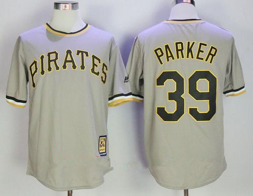 Men's Pittsburgh Pirates #39 Dave Parker Gray Pullover Stitched MLB Majestic Cooperstown Collection Jersey