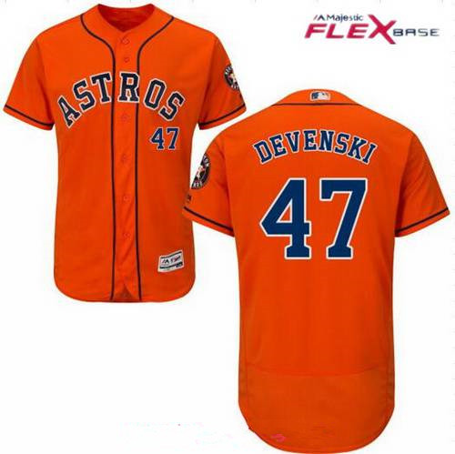 Men's Houston Astros #47 Chris Devenski Orange Alternate Stitched MLB Majestic Flex Base Jersey