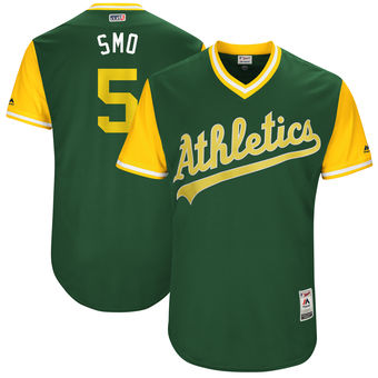 Men's Oakland Athletics Jake Smolinski Smo Majestic Green 2017 Players Weekend Authentic Jersey