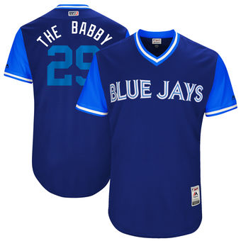 Men's Toronto Blue Jays Devon Travis The Babby Majestic Royal 2017 Players Weekend Authentic Jersey