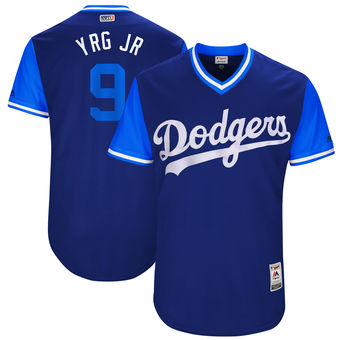 Men's Los Angeles Dodgers Yasmani Grandal YRG JR Majestic Royal 2017 Players Weekend Authentic Jersey