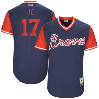 Men's Atlanta Braves Johan Camargo JC Majestic Navy 2017 Players Weekend Authentic Jersey