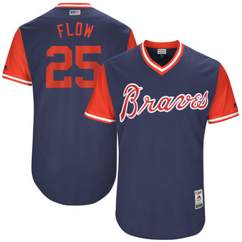 Men's Atlanta Braves Tyler Flowers Flow Majestic Navy 2017 Players Weekend Authentic Jersey