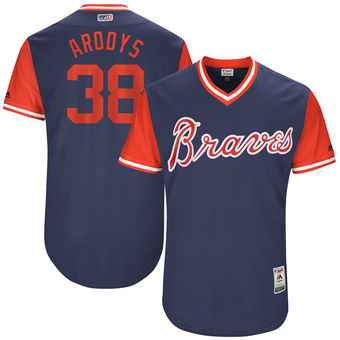 Men's Atlanta Braves Arodys Vizcaino Arodys Majestic Navy 2017 Players Weekend Authentic Jersey