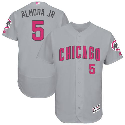 Chicago Cubs #5 Albert Almora Jr. Grey Flexbase Authentic Collection Mother's Day Stitched MLB Jersey