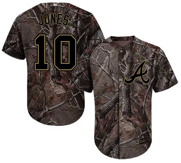 Atlanta Braves #10 Chipper Jones Camo Realtree Collection Cool Base Stitched MLB Jersey