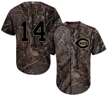 Cincinnati Reds #14 Pete Rose Camo Realtree Collection Cool Base Stitched MLB Jersey