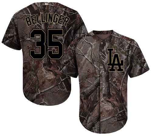 Los Angeles Dodgers #35 Cody Bellinger Camo Realtree Collection Cool Base Stitched Baseball Jersey