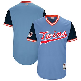 Men's Minnesota Twins Blank Majestic Light Blue 2018 Players' Weekend Authentic Team Jersey