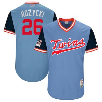 Men's Minnesota Twins 26 Max Kepler Rozycki Majestic Light Blue 2018 Players' Weekend Authentic Jersey