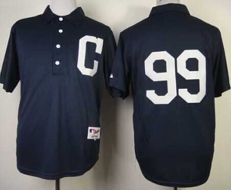 Cleveland Indians #99 Greg Vaughn 1902 Navy Blue Jersey