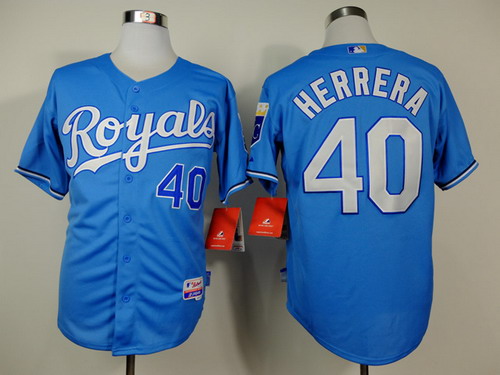 Kansas City Royals #40 Kelvin Herrera Light Blue Jersey