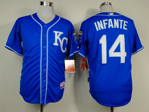 Kansas City Royals #14 Omar Infante 2014 Blue Jersey