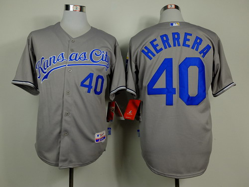 Kansas City Royals #40 Kelvin Herrera Gray Jersey