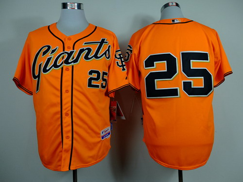 San Francisco Giants #25 Barry Bonds Orange Cool Base Jersey