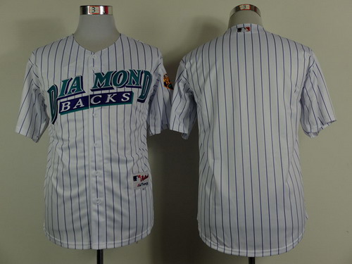 Arizona Diamondbacks Blank 2015 White Pinstripe Jersey