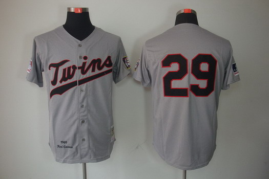 Minnesota Twins #29 Rod Carew 1969 Gray Wool Throwback Jersey