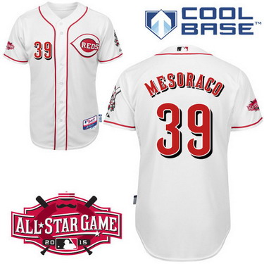 Cincinnati Reds #39 Devin Mesoraco 2015 All-Star Patch White Jersey