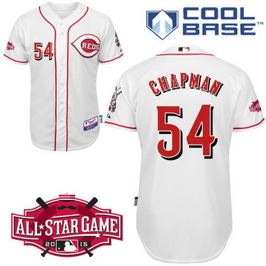 Cincinnati Reds #54 Aroldis Chapman 2015 All-Star White Gray Jersey