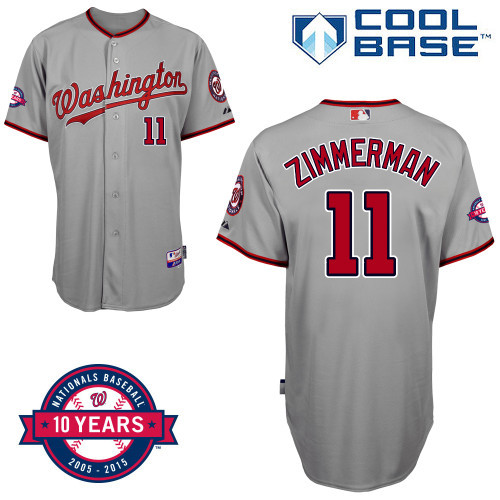 Washington Nationals #11 Ryan Zimmerman Gray 10TH Jersey