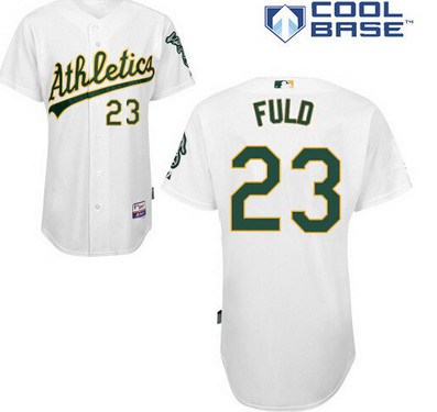 Oakland Athletics #23 Sam Fuld White Jersey